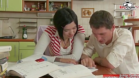 Teacher Fucks Her Asian Student 18+ With Tiny Tits On A Chair In The Ass