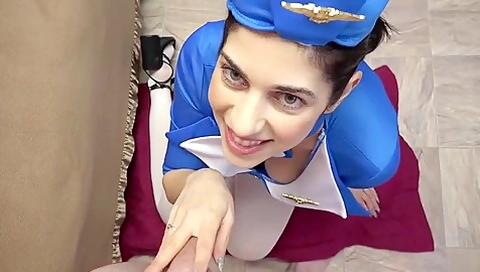 Logan Fills Sexy Stewardess Anna With Cum